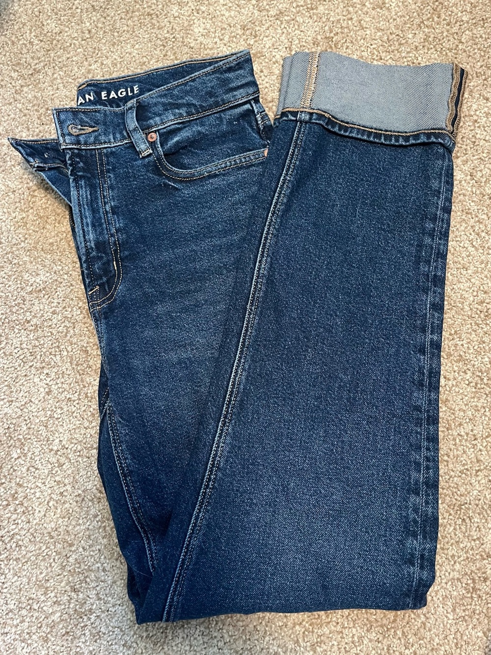 American Eagle super hi-rise straight jean